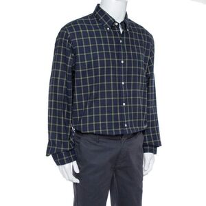 Men's Ralph Lauren Navy and Yellow Plaid Shirt Size L